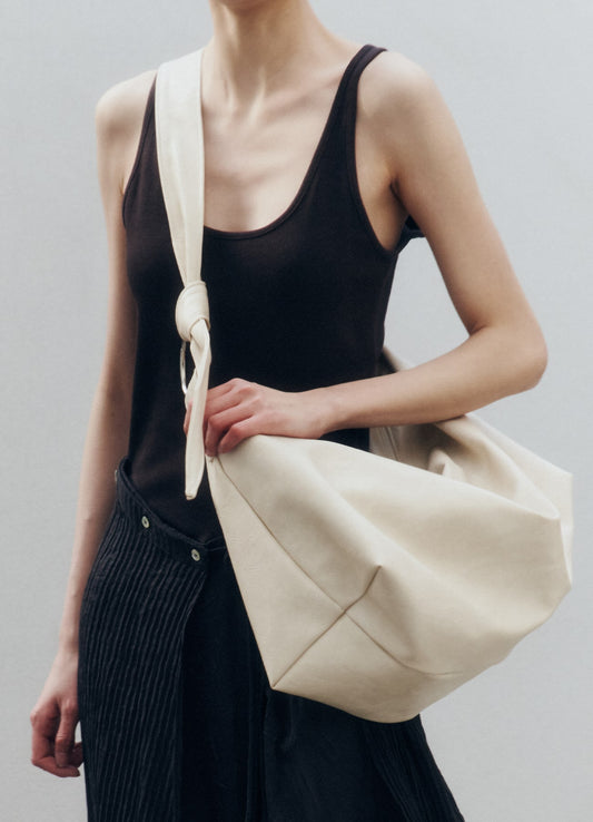 yahnsisi - Large Note Boat Bag - Cream