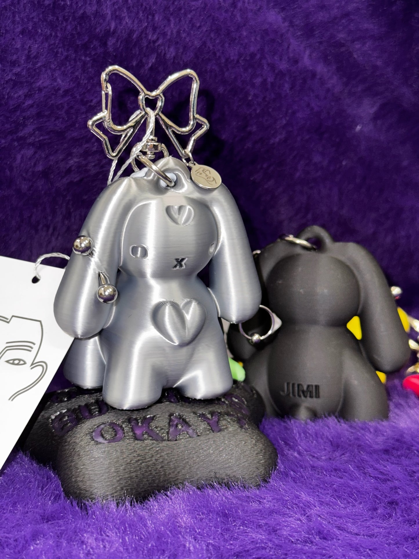 Angry Rabbit Keychain RIBBON RABBIT KEYCHAIN – lolamoon.co