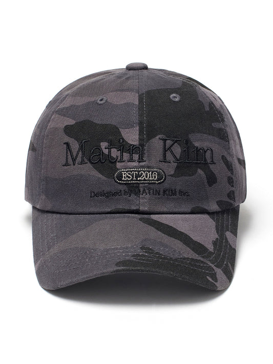 Matin Kim - CAMOUFLAGE LOGO BALL CAP IN CHARCOAL