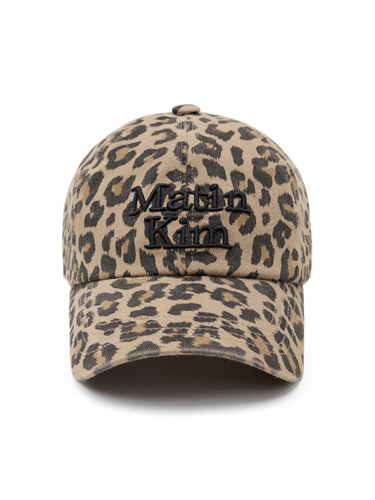 Matin Kim - MATIN LEOPARD VOLUME LOGO BALL CAP IN BEIGE