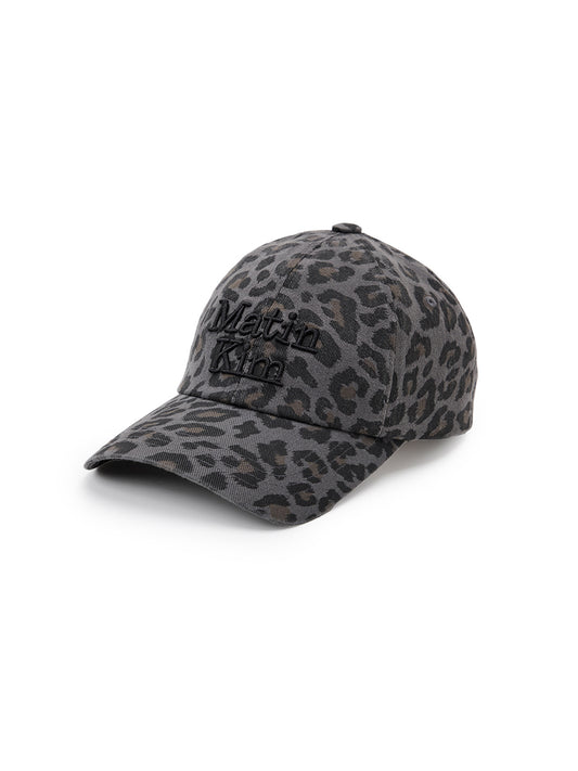 Matin Kim - MATIN LEOPARD VOLUME LOGO BALL CAP IN CHARCOAL