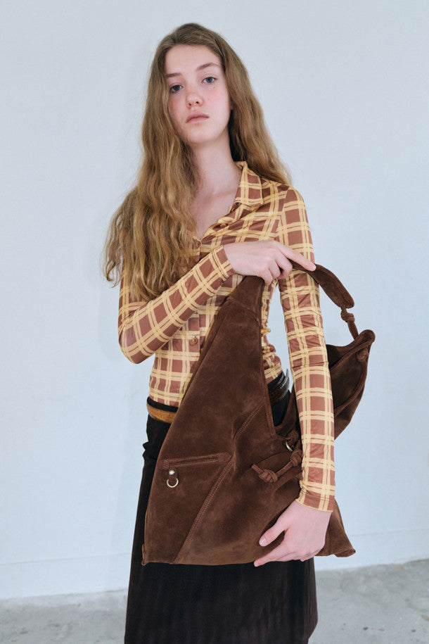 Knotted layer bag(Suede brown)