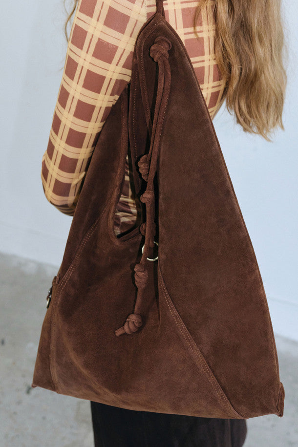 Knotted layer bag(Suede brown)