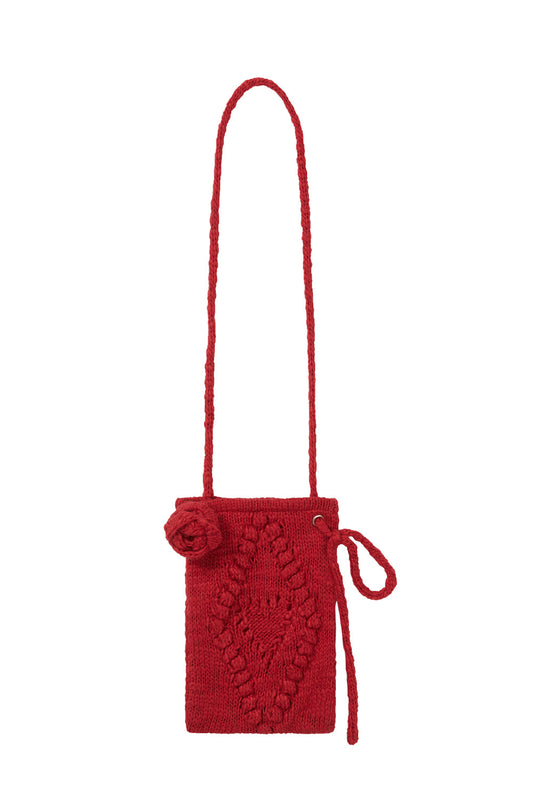 illigo - Fleur Diamond Knit Cross Bag Red