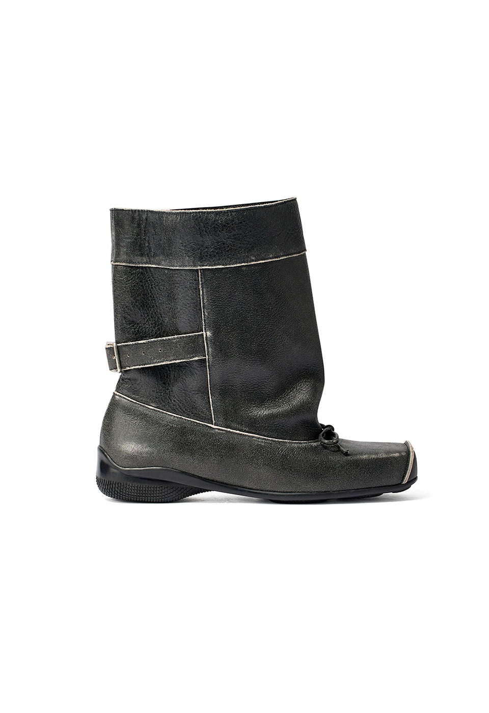 OPENYY - BALLET SLOUCHY SHORT BOOTS, CHARCOAL