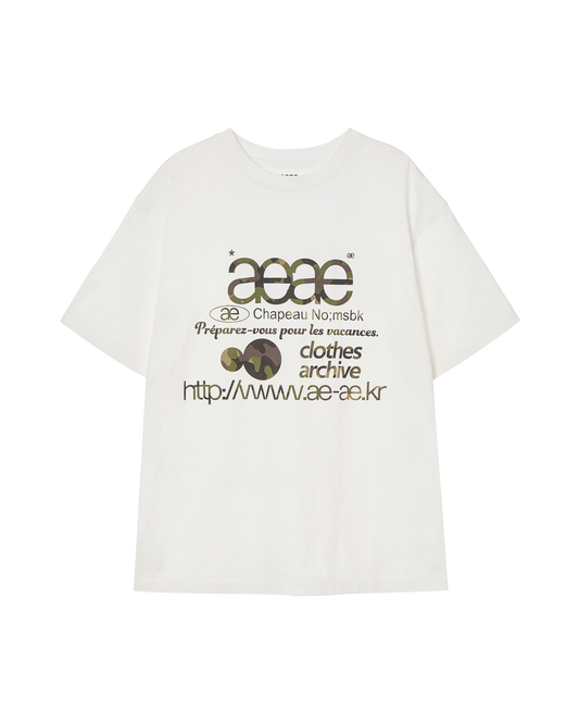 aeae - [8/1 예약발송] WEB LOGO T-SHIRTS [WHITE/CAMO]