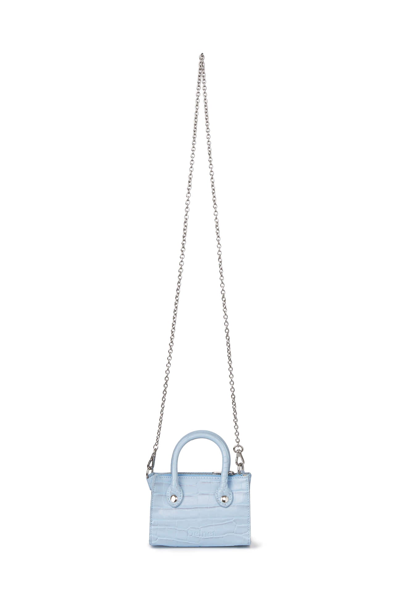 Deinet - CROCODILE PATTERN CHAIN MINI BAG IN ICE BLUE