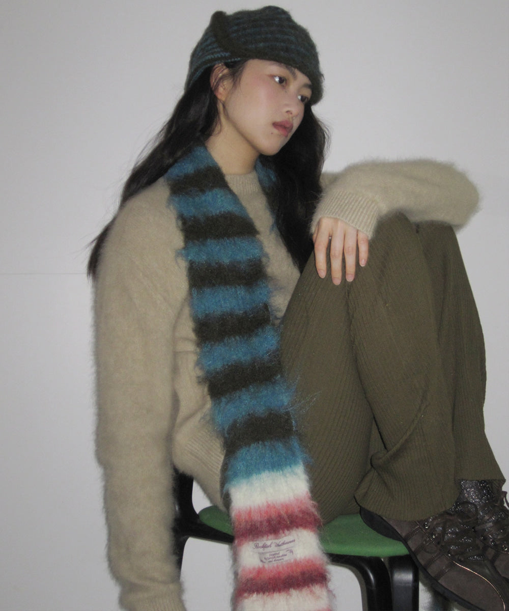 STRIPE SHAGGY MUFFLER - 8 colors