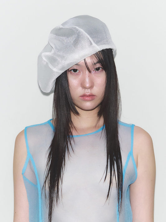 ear beret (white)