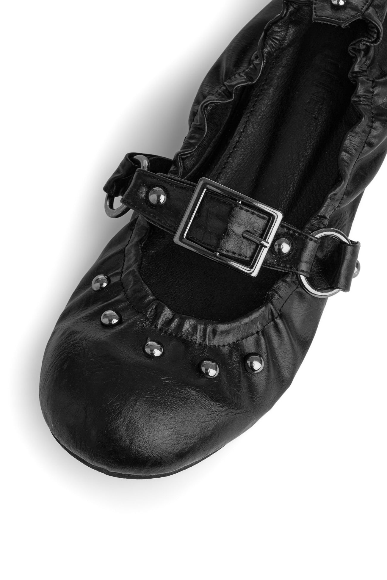 Deinet - WRINKLED FLAT SHOES IN BLACK