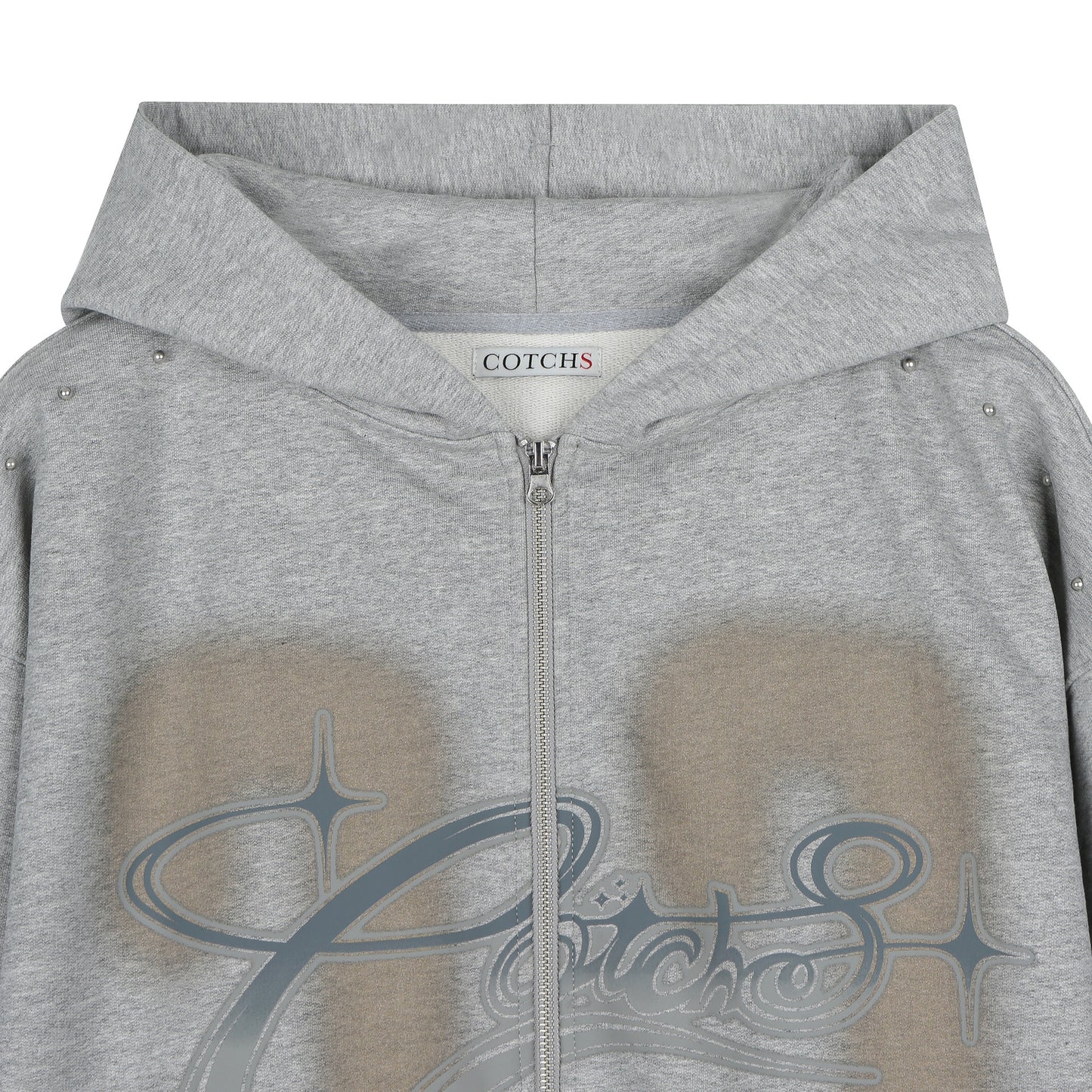 COTCHS - LUCKY77 HOODED ZIP UP(GREY)