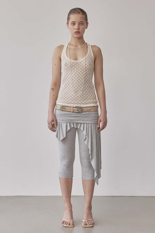 Sculptorpage - Asymmetric Skirt Leggings Melange Gray