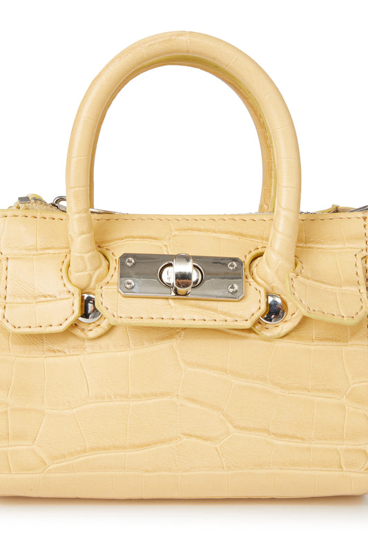 Deinet - CROCODILE PATTERN CHAIN MINI BAG IN BUTTER