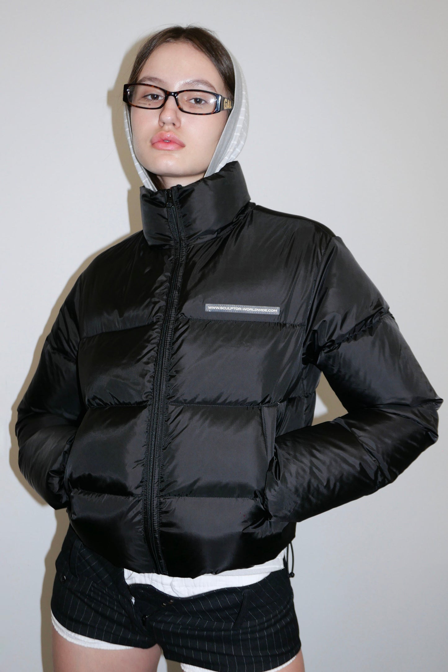 107 Cropped Puffer Down Matte Black