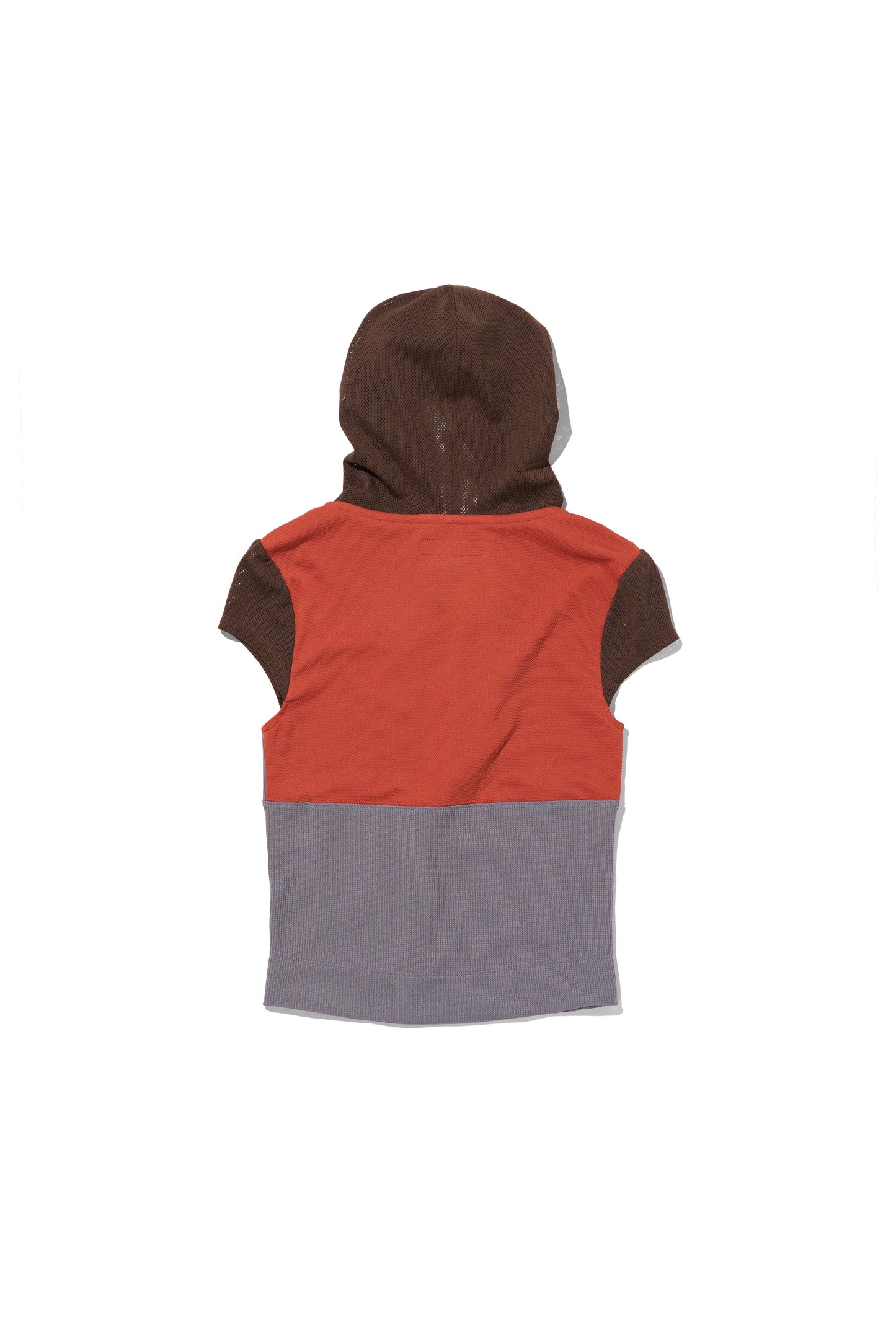 MISCHIEF - HOODED TRACK HALF ZIP-UP_BROWN/ORANGE