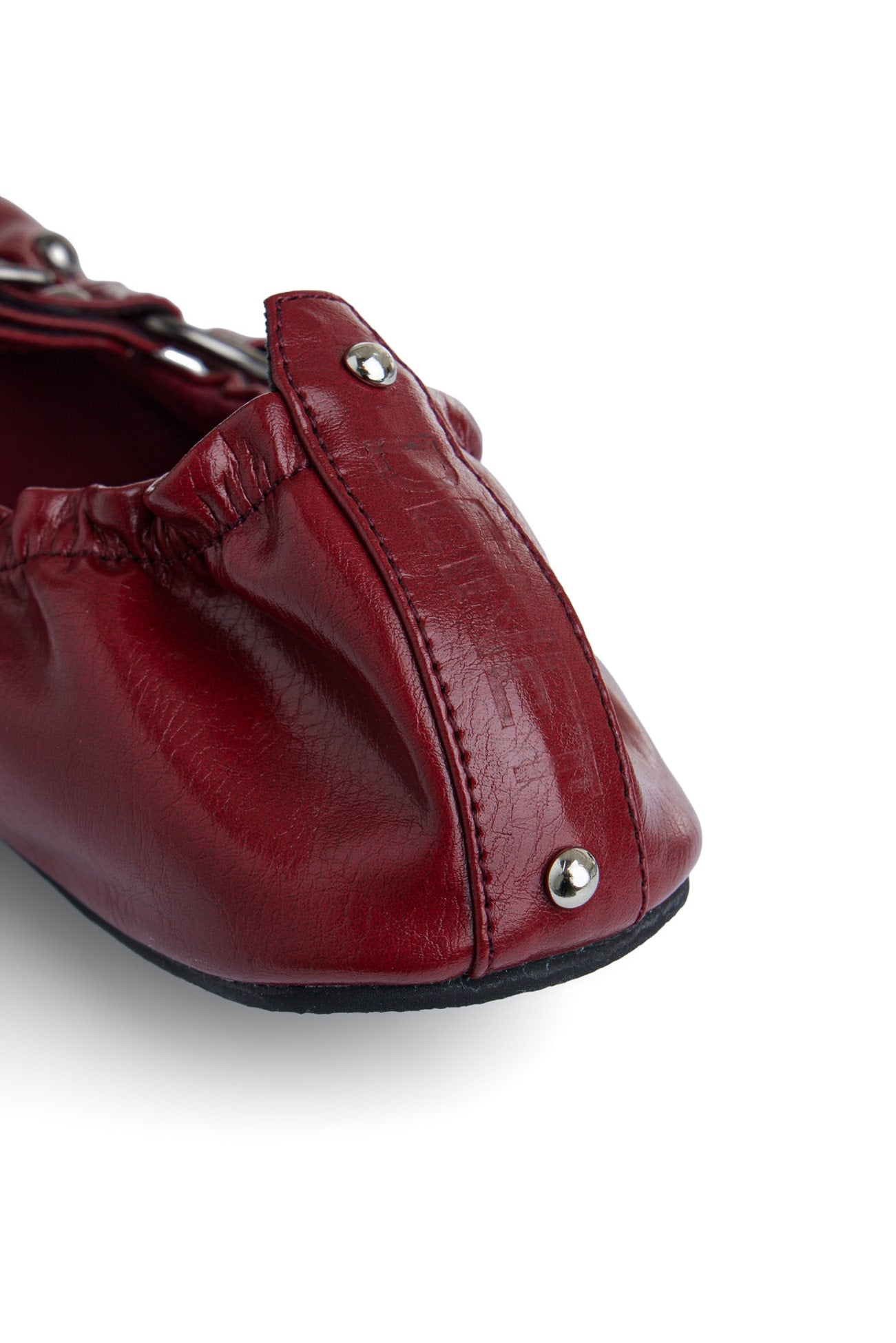 Deinet - WRINKLED FLAT SHOES IN RED