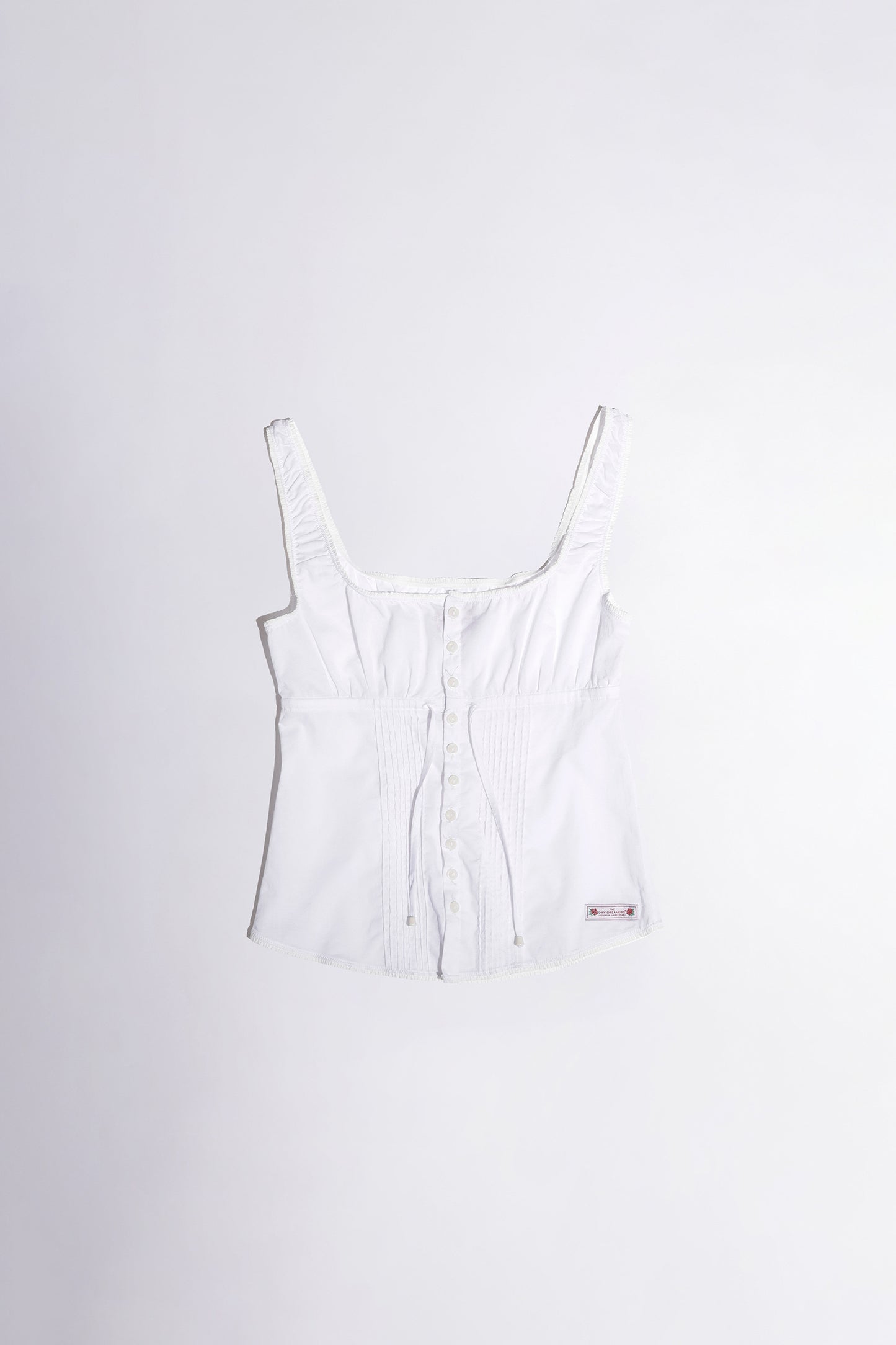 Pintuck Lounge Sleeveless Top White