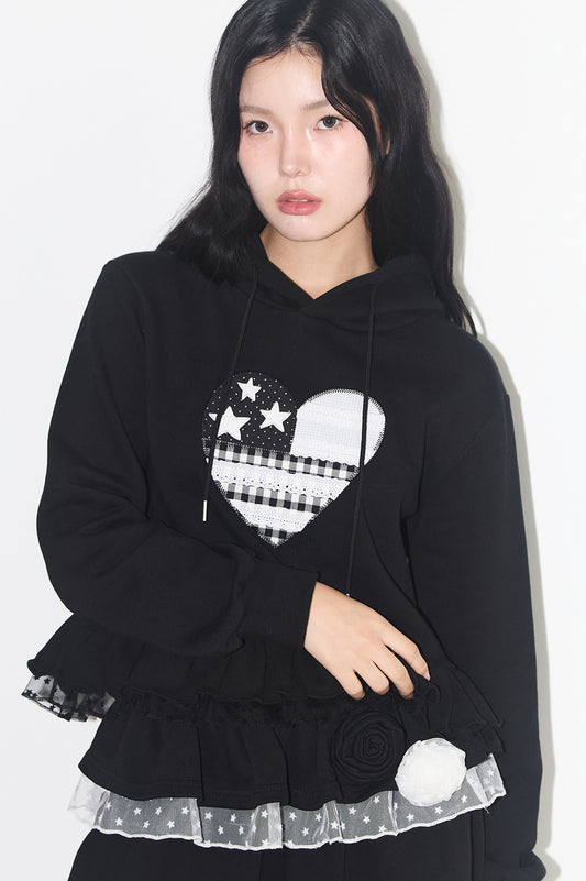 illigo - Tiny Lace Hoodie Black