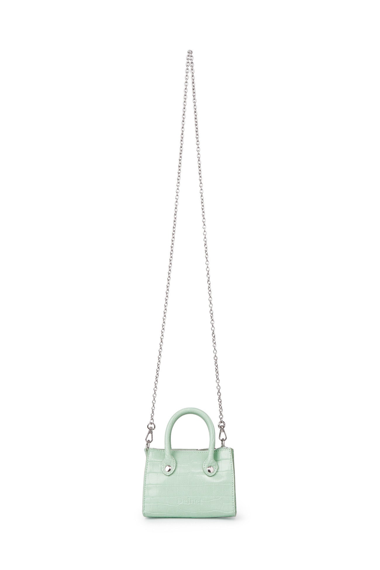 Deinet - CROCODILE PATTERN CHAIN MINI BAG IN MINT