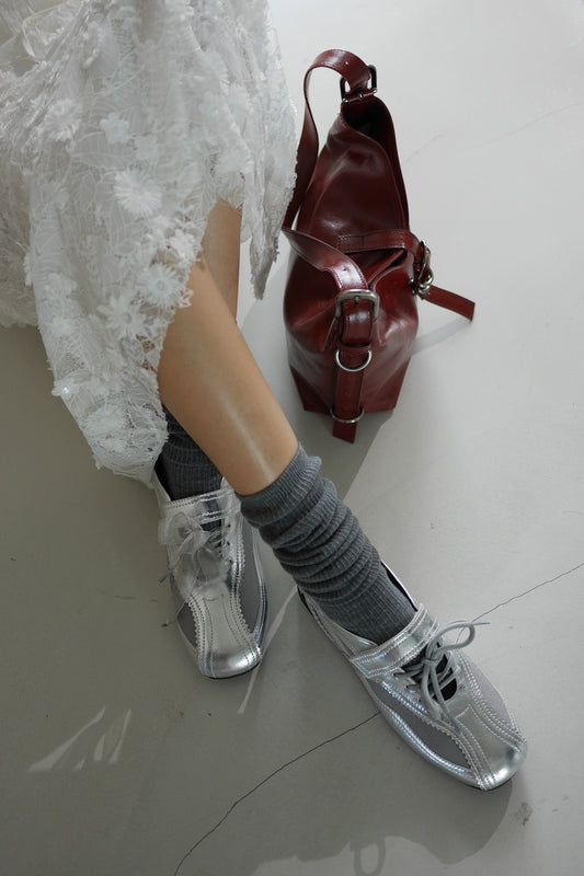 KHIHO - PINKING MARY JANE SNEAKERS / SILVER