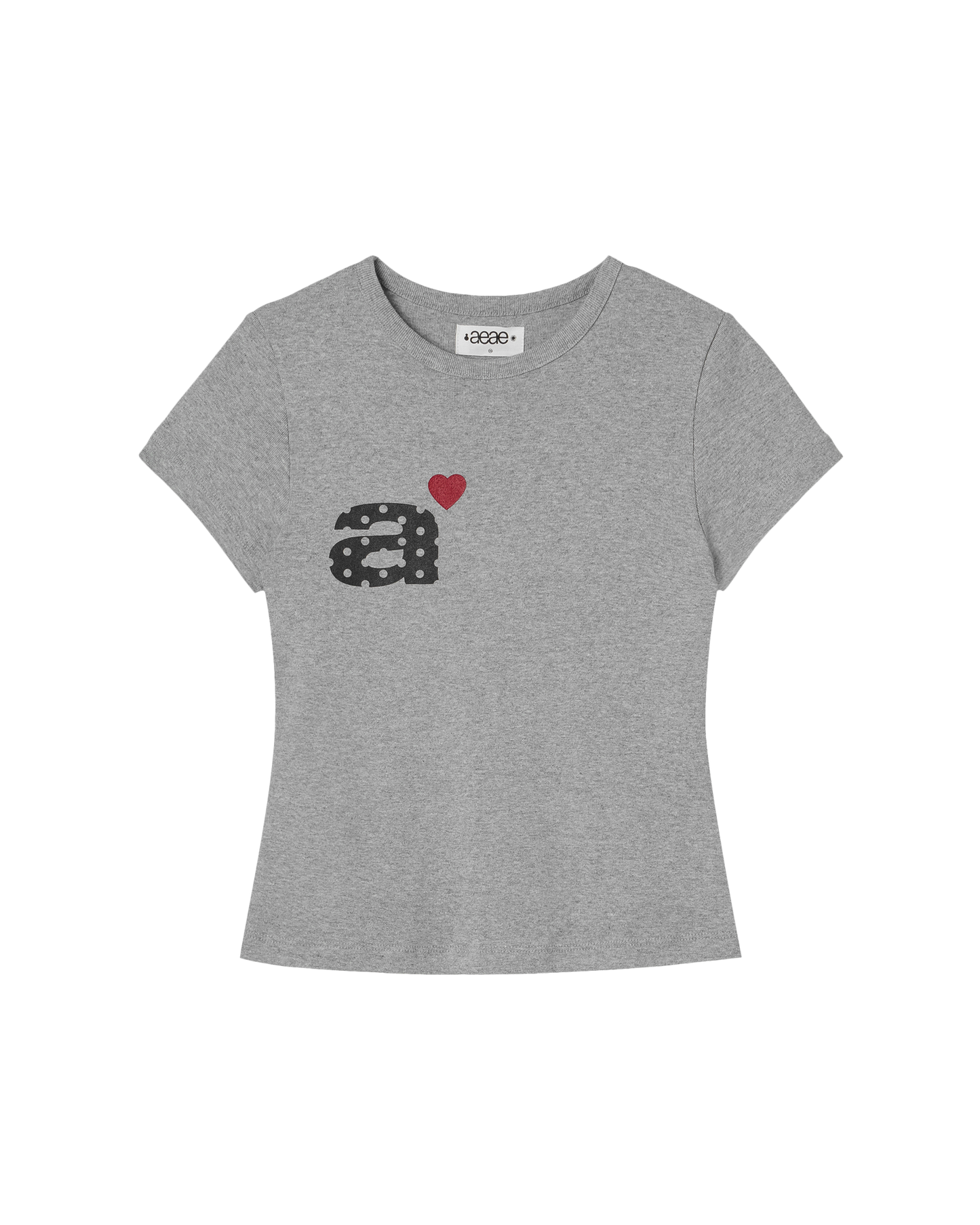 aeae - DOT SMALL LETTER TEE [MELANGE GREY]