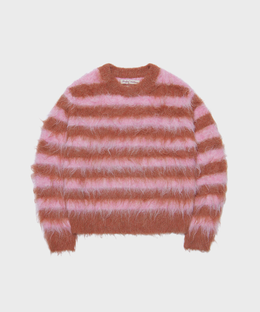 STRIPE SHAGGY KNIT PULLOVER - 5 colors