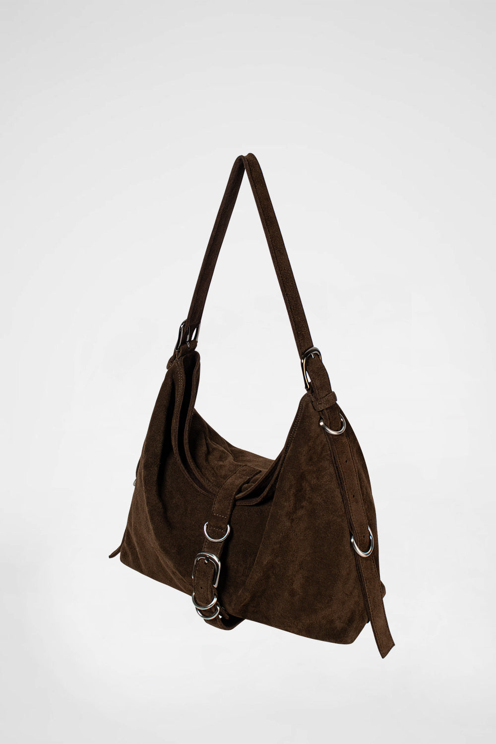 KHIHO -  DIDI BELTED BIG BAG(2-WAY) / BROWN SUEDE