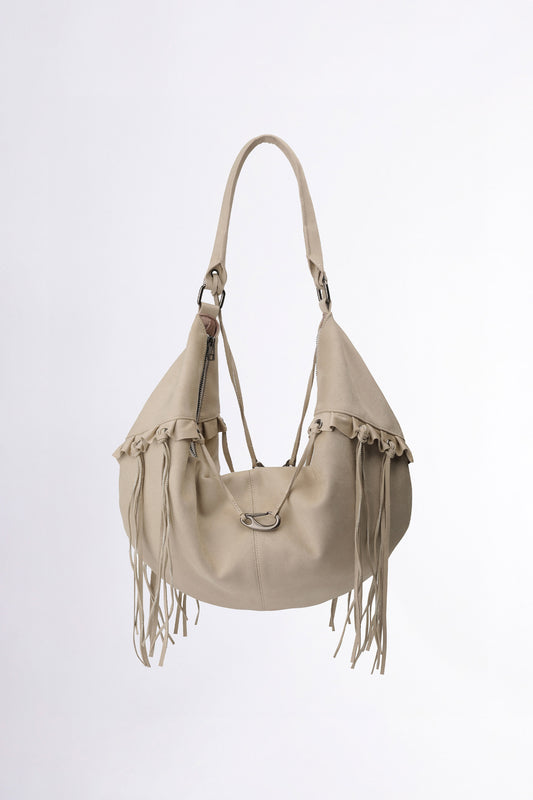 [𝐎𝐍 𝐒𝐀𝐋𝐄 !] Faux Suede String Hobo Bag Raw