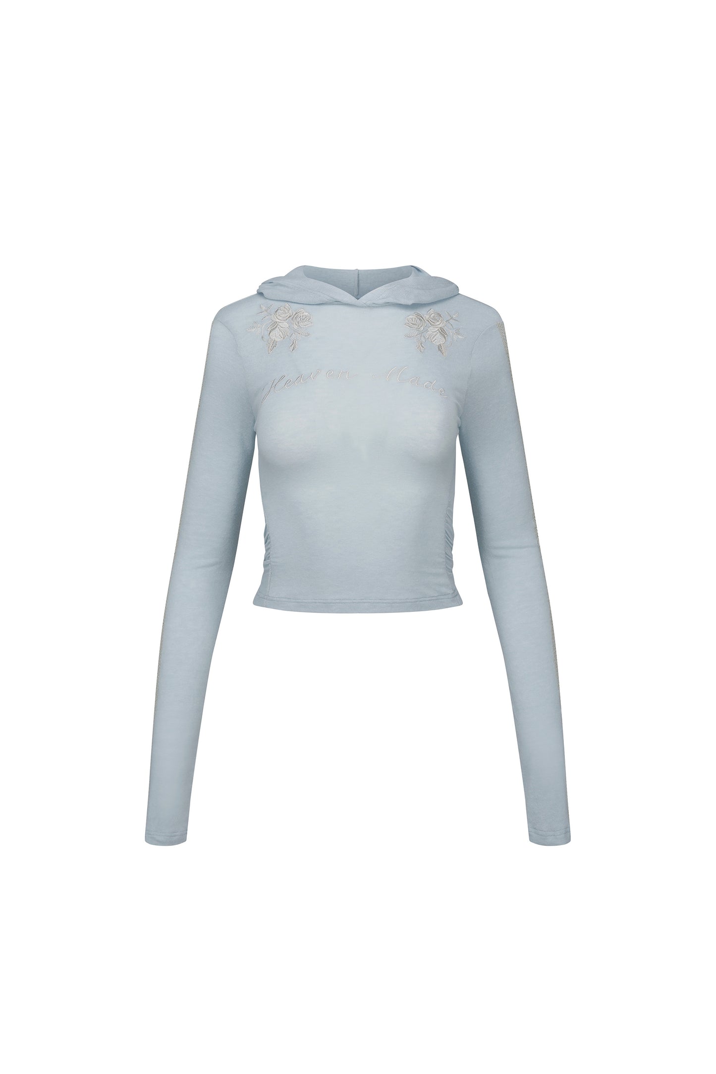 Rose Angora Hoodie Tee Baby Blue