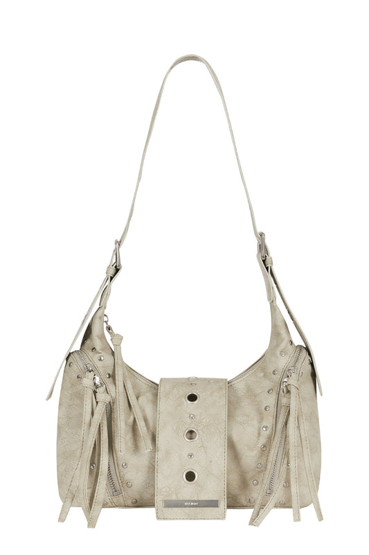 illigo - Leaf Eyelet Shoulder Bag Beige