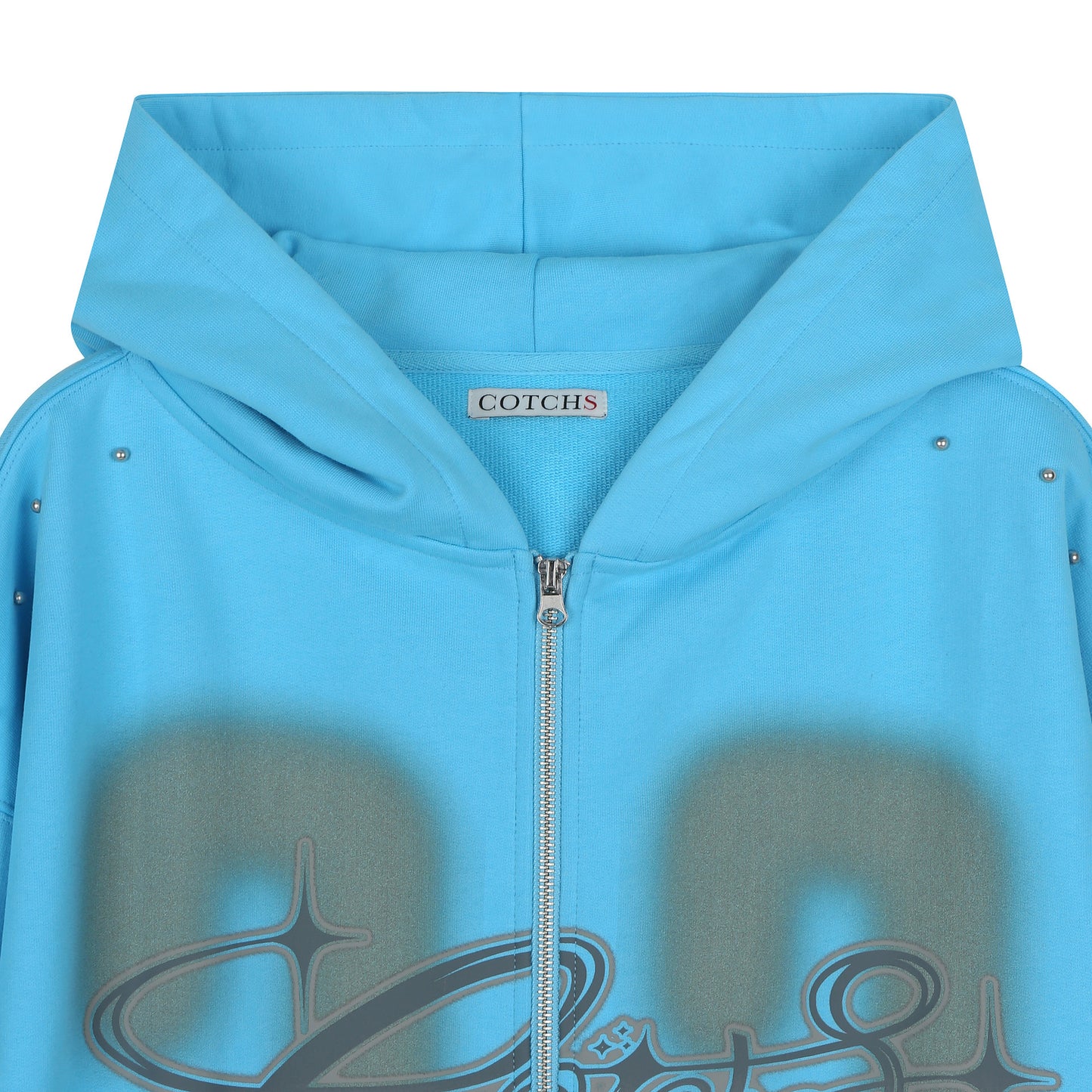 COTCHS - LUCKY77 HOODED ZIP UP(BLUE)