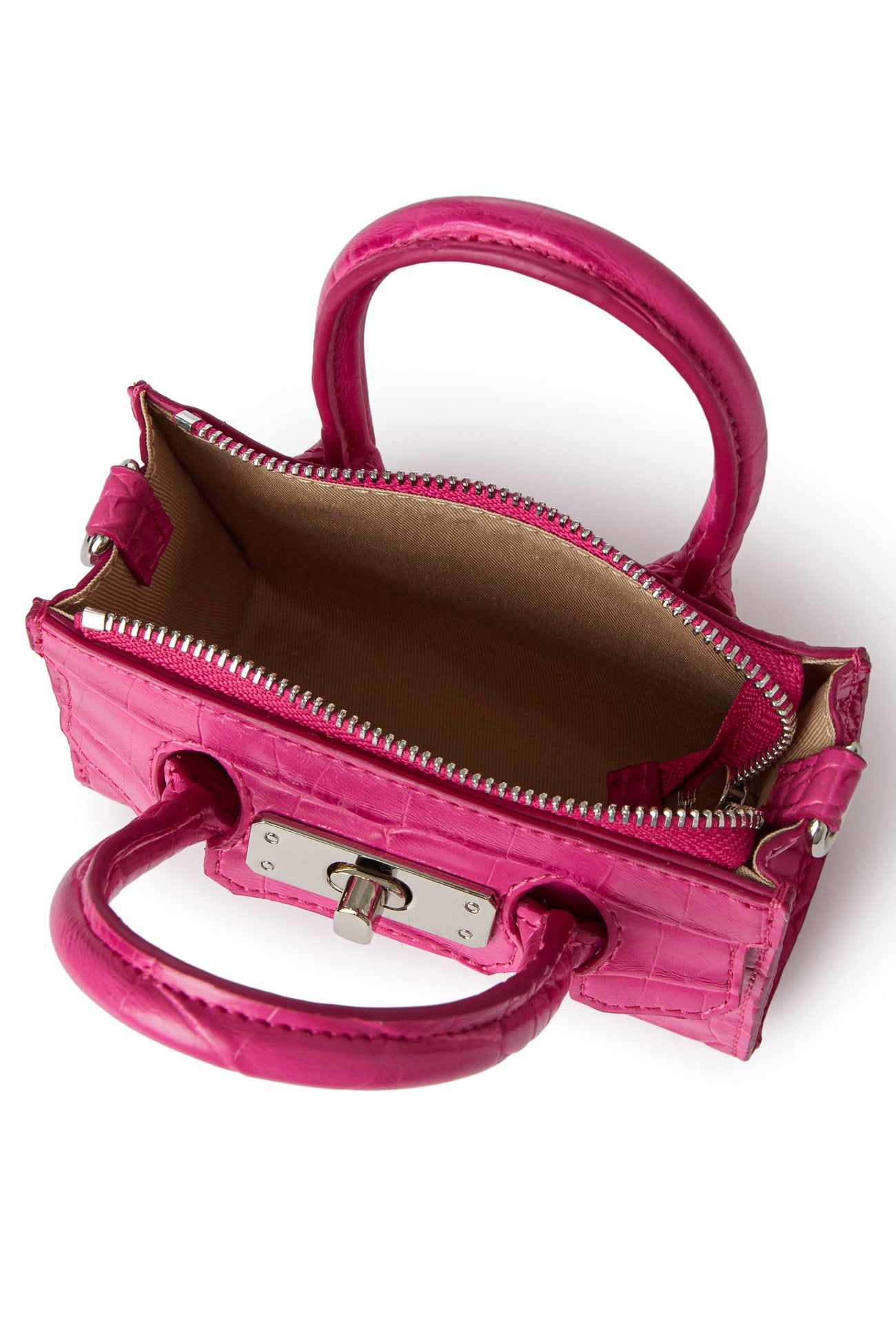 Deinet - CROCODILE PATTERN CHAIN MINI BAG IN HOT PINK