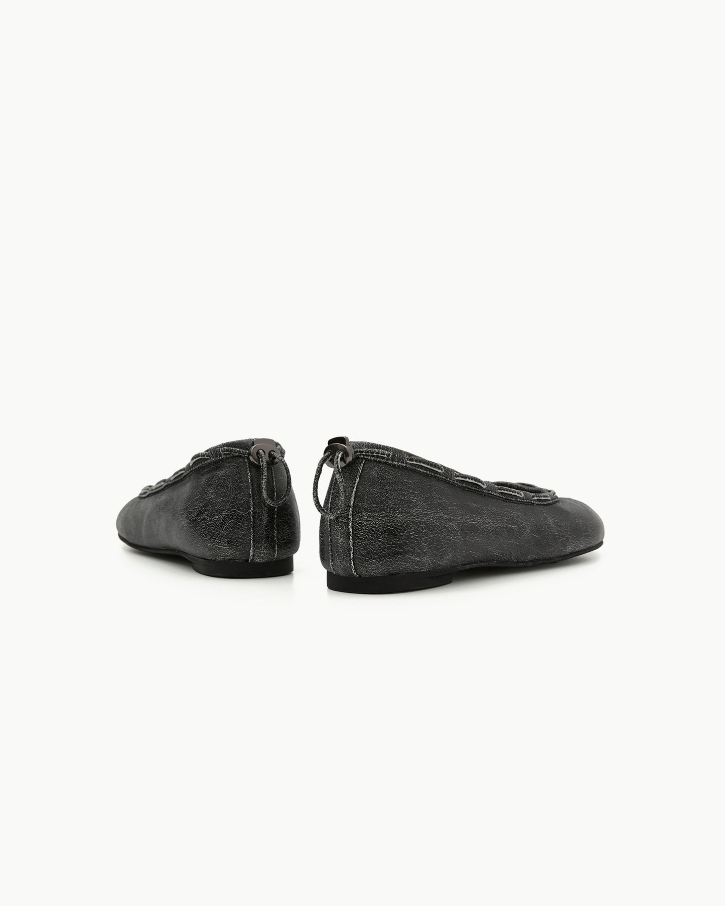 PAES - Leather String Flat / Vintage Black