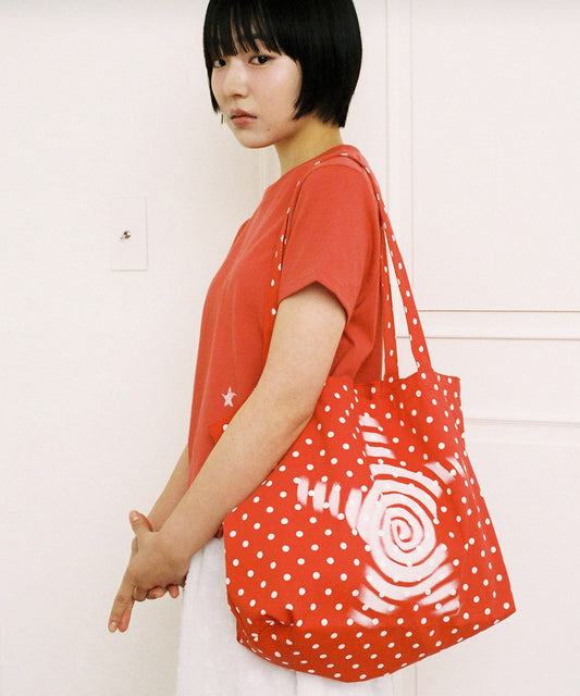 webhouse - 상품 이미지상품 이미지 Twister Star Tote Bag - Dot Red
