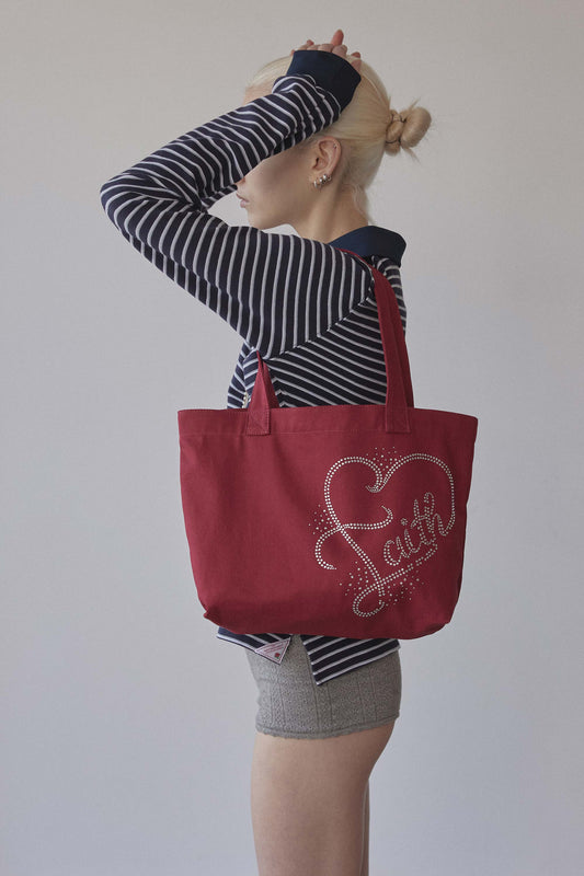 Sculptorpage - Faith Rhinestone Eco Bag Red