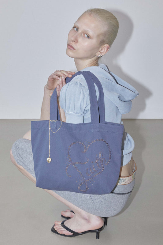 Sculptorpage - Faith Rhinestone Eco Bag Washed Navy