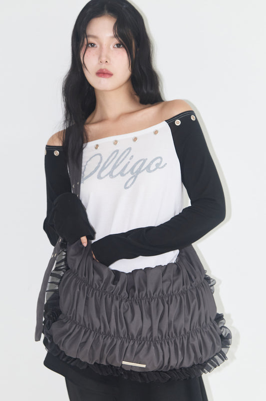 illigo - [Pre-order delivery on 10/02] Frill Bubble Big Cross Bag Charcoal