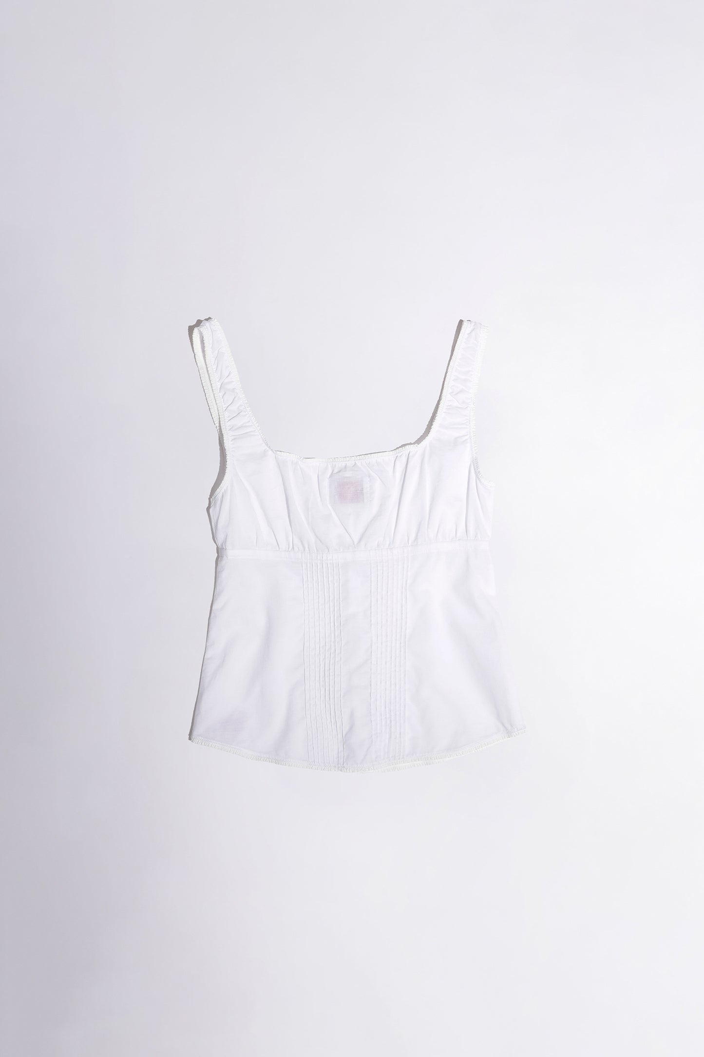 Pintuck Lounge Sleeveless Top White