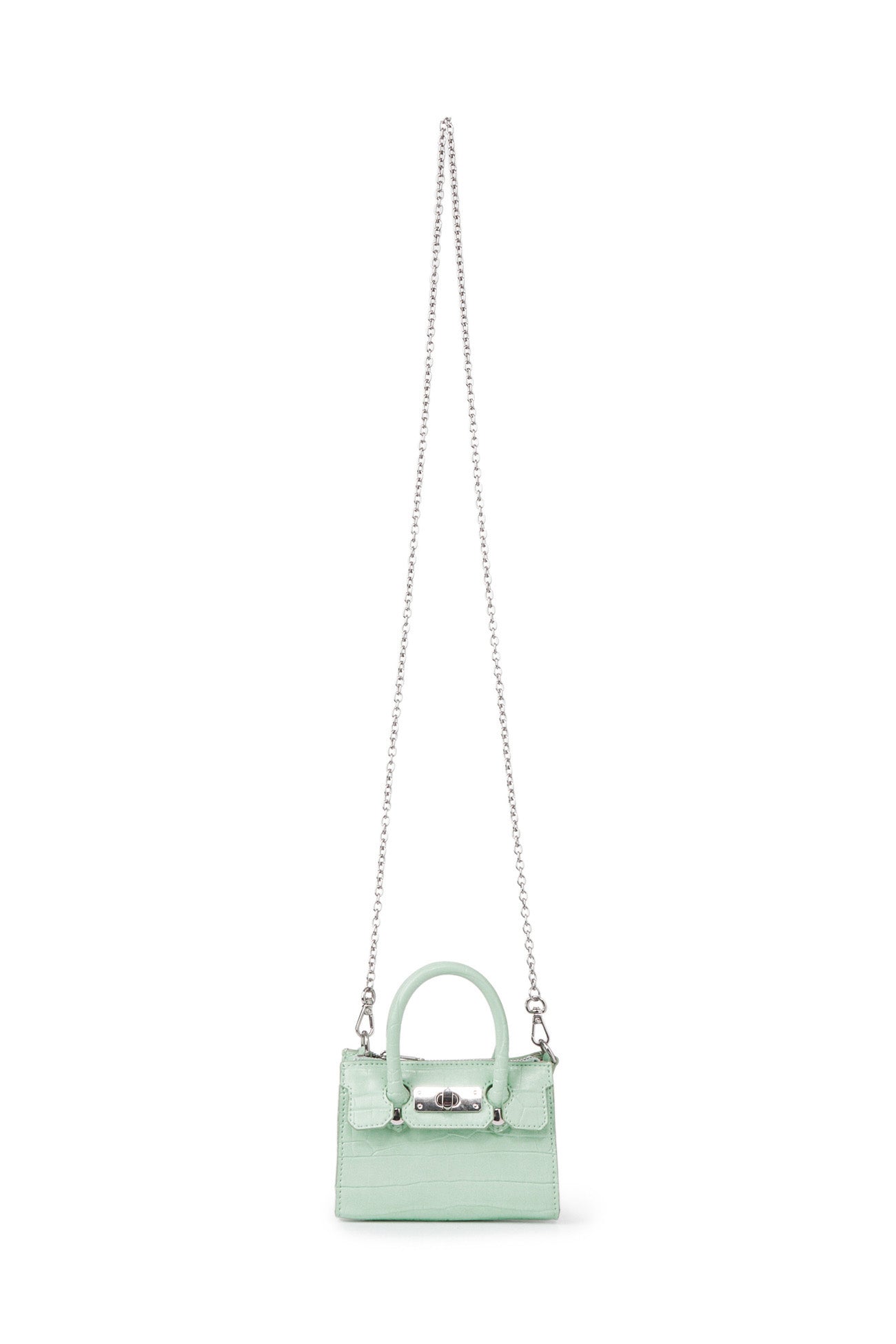Deinet - CROCODILE PATTERN CHAIN MINI BAG IN MINT