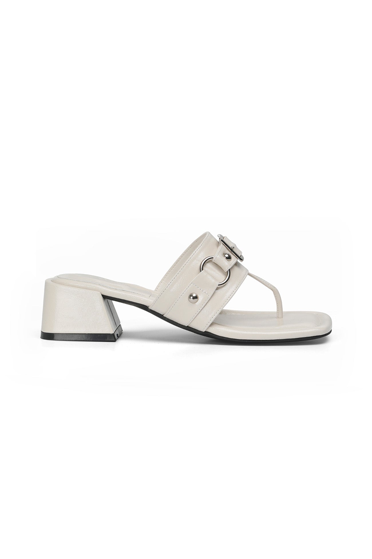 Deinet - STUD SQUARE FLIP FLOP IN WHITE