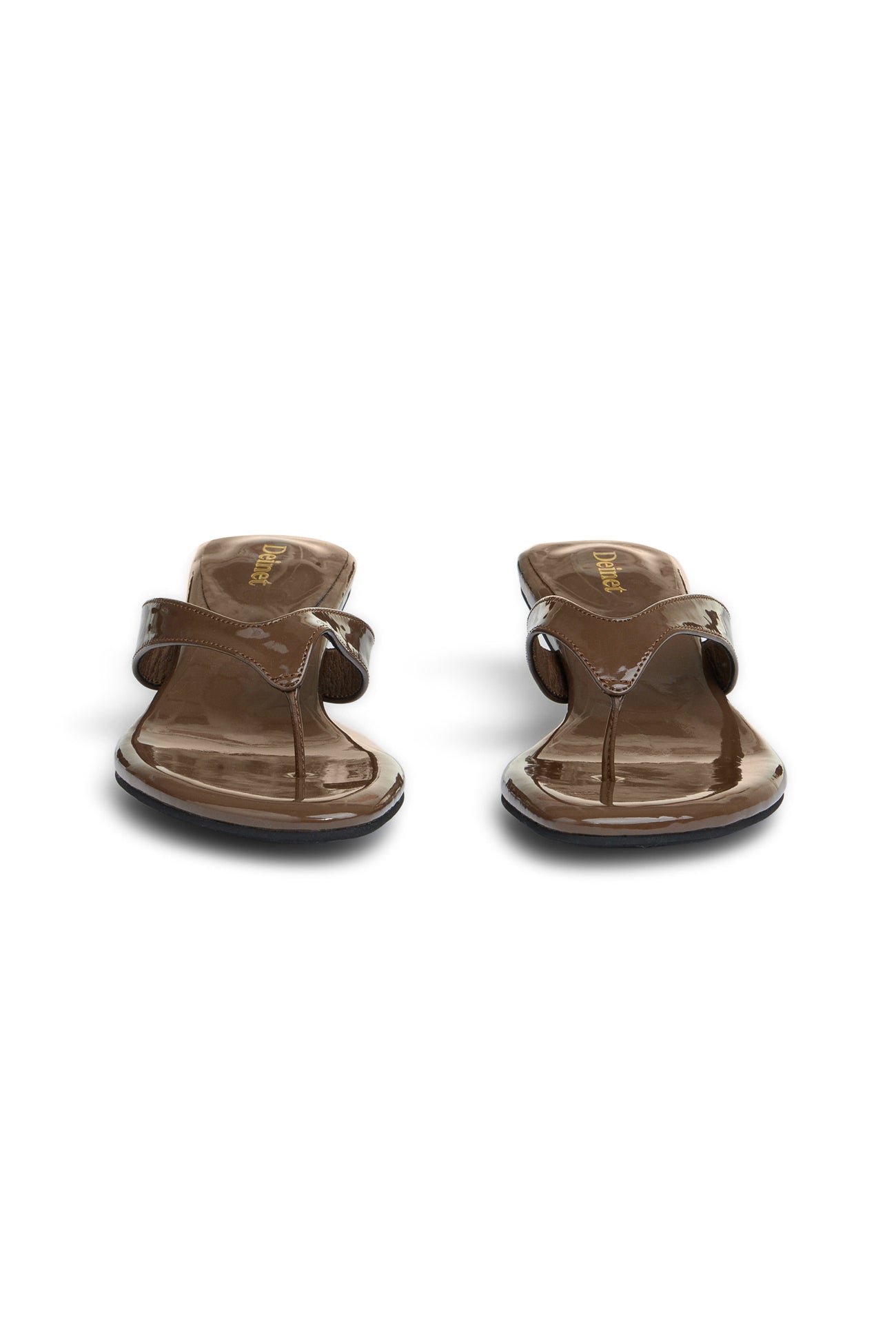 Deinet - ENAMEL FLIP FLOP IN BROWN
