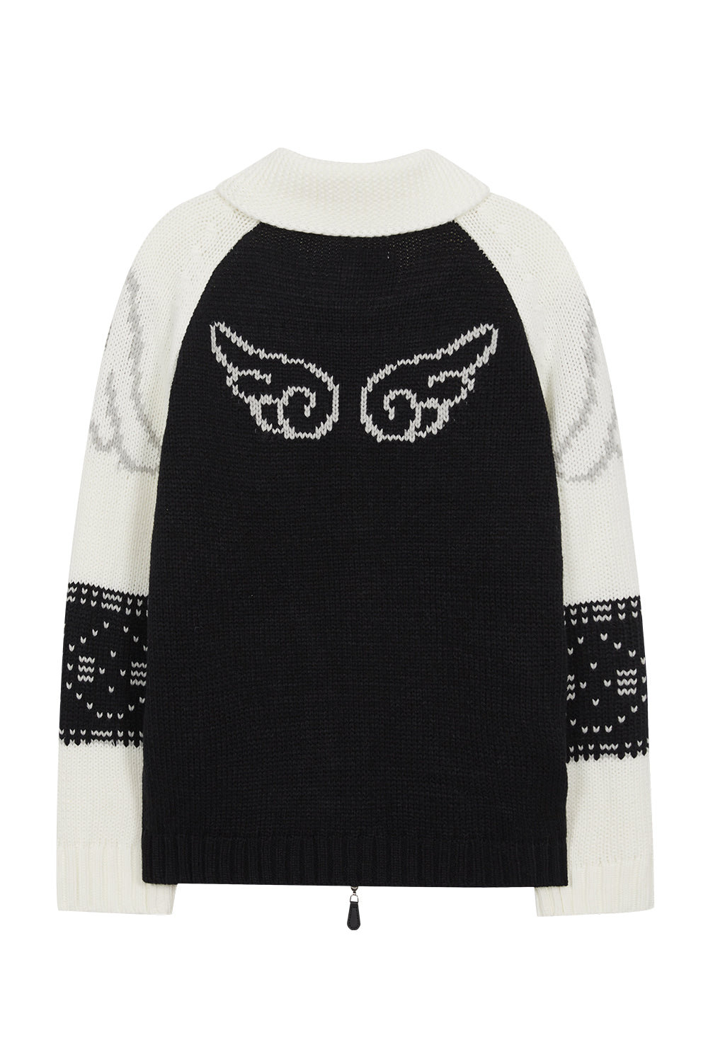illigo - [Pre-order delivery on 09/25] Angel Ring Cowichan Knit Zip-up Black
