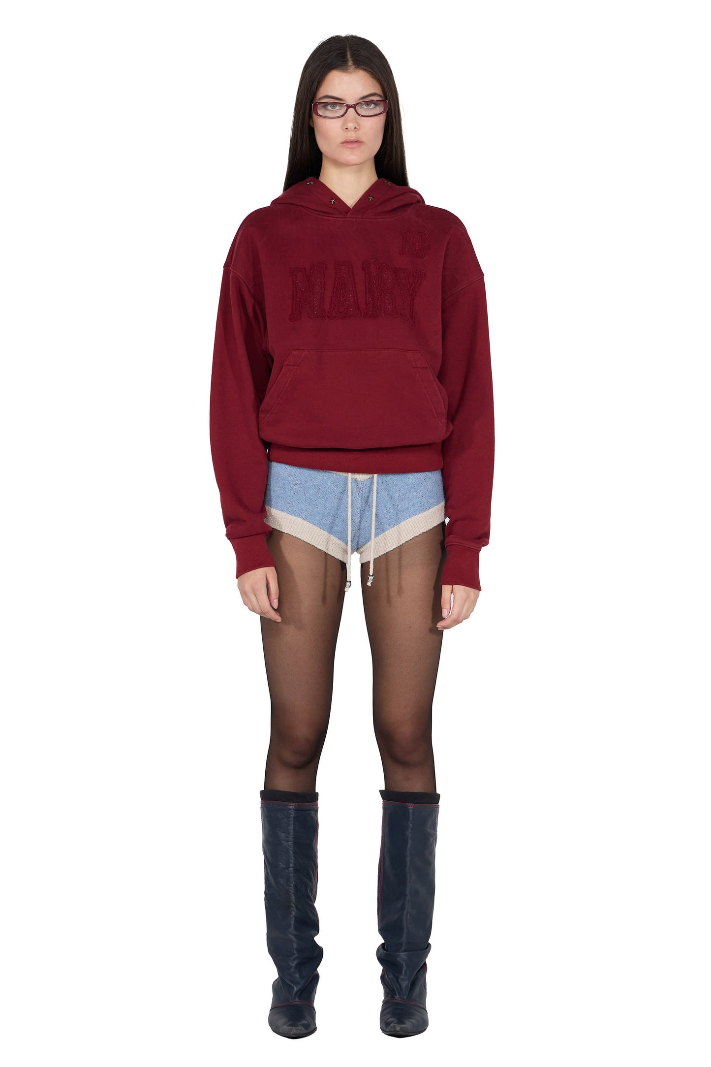 Mary Acid Peel Hoodie Washed Wine