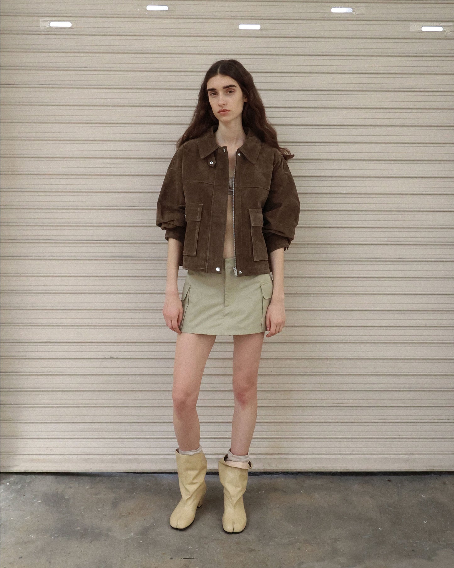 PAES - Wide Buckle Tabi Boots / Lemon Beige