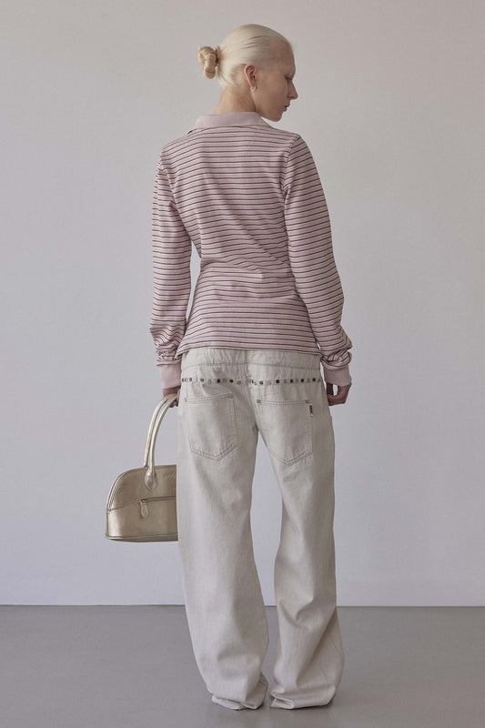 Sculptorpage - Shirring Tennis Shirt Pink