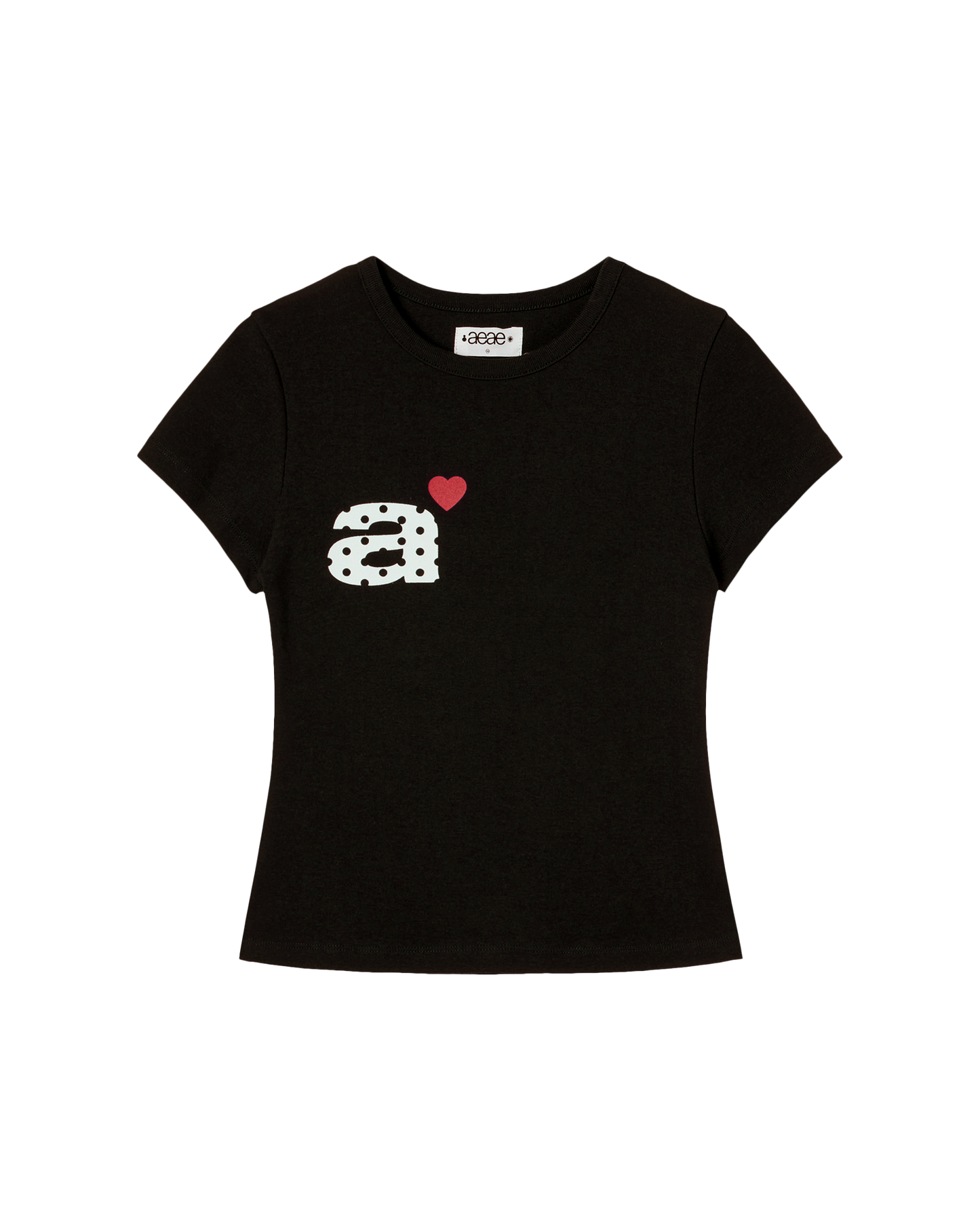 aeae - DOT SMALL LETTER TEE [BLACK]