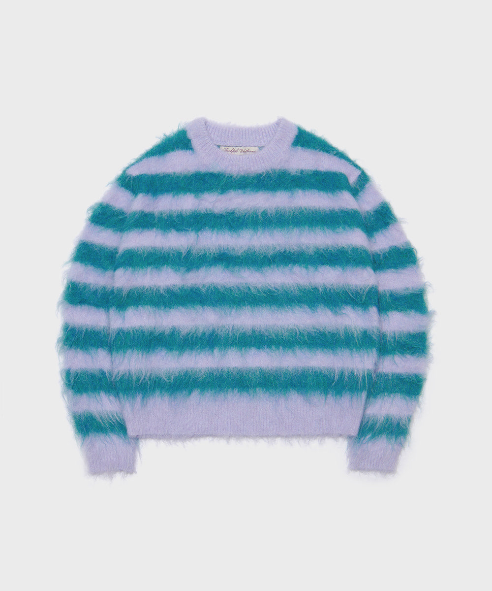 STRIPE SHAGGY KNIT PULLOVER - 5 colors