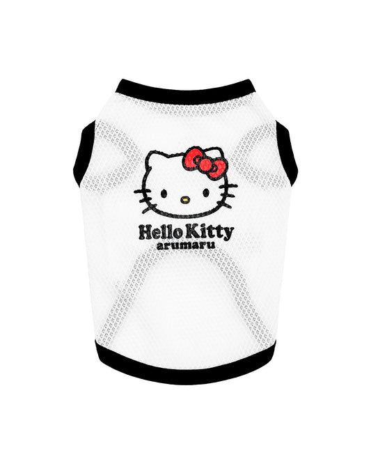 HELLO KITTY X ARUMARU PET SLEEVELESS MESH TOP_BLACK-2차 재입고