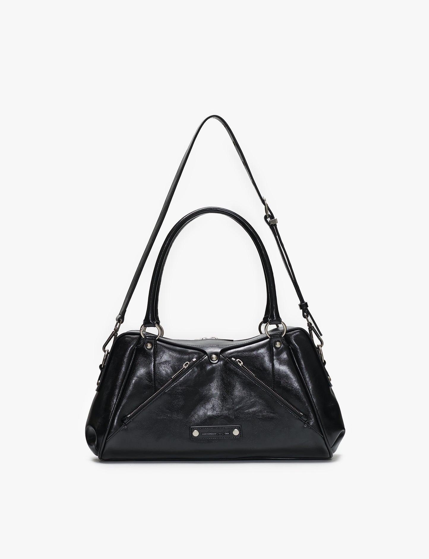 秋冬流行Faux Leather M.O.S Bag (BLACK)