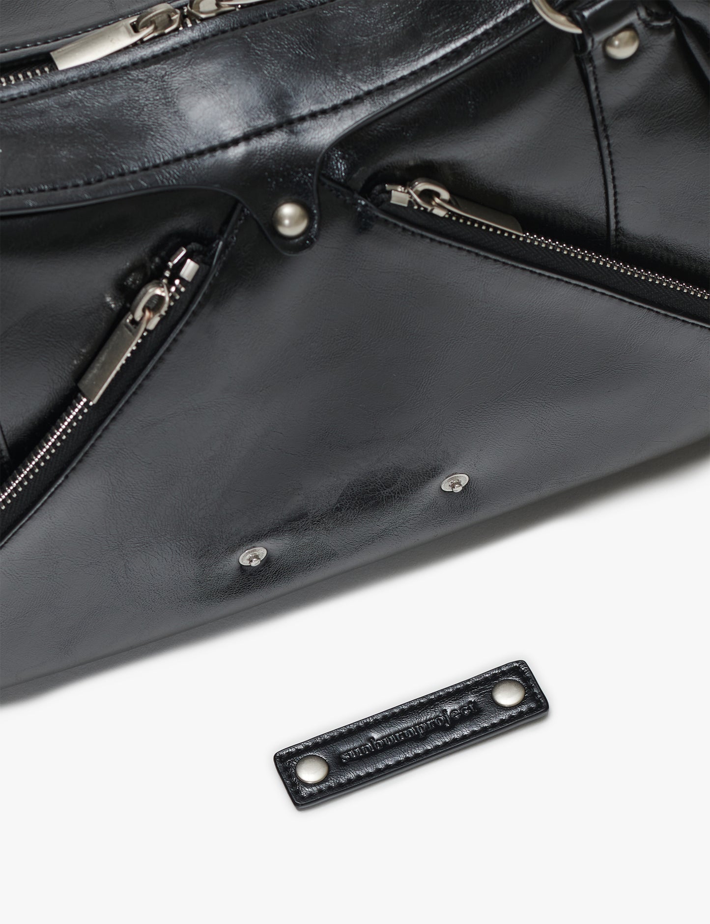 秋冬流行Faux Leather M.O.S Bag (BLACK)